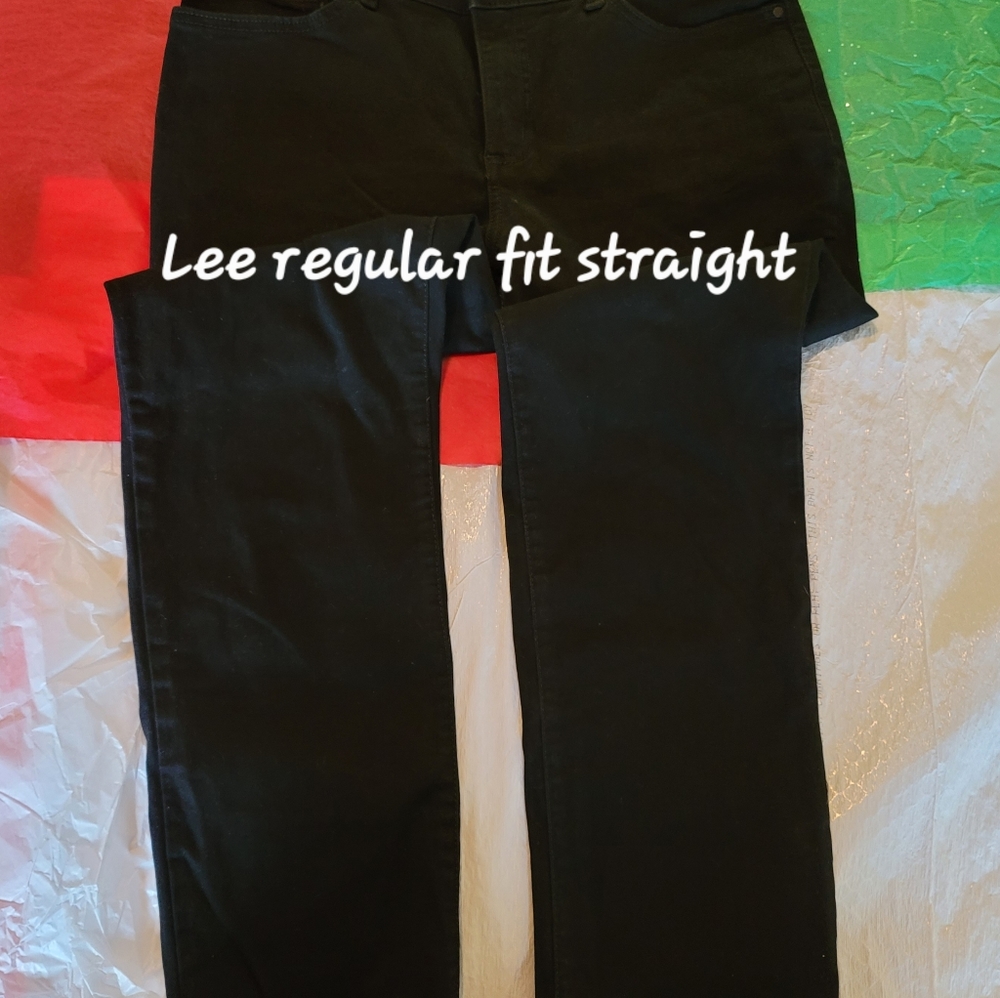 Lee regular fit straight jeans black 10 petite